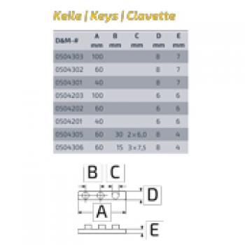 Preview: Achskeil 8 x 7 x 100 mm